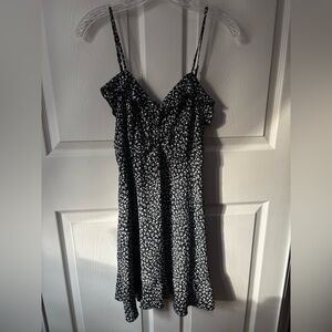 Black and White Floral Mini Dress